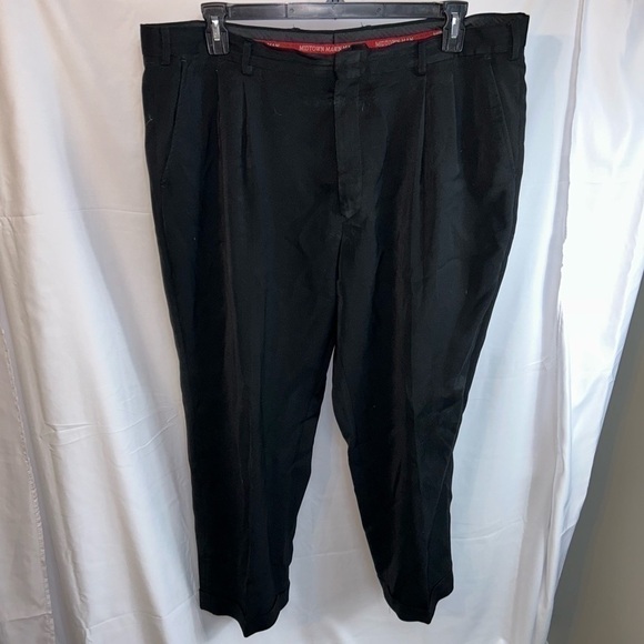 Midtown Man Pants Dress Suit Long Pull On Tuxedo Pleated Straight Leg Trousers - Picture 4 of 9